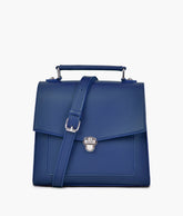 Blue push-lock messenger bag